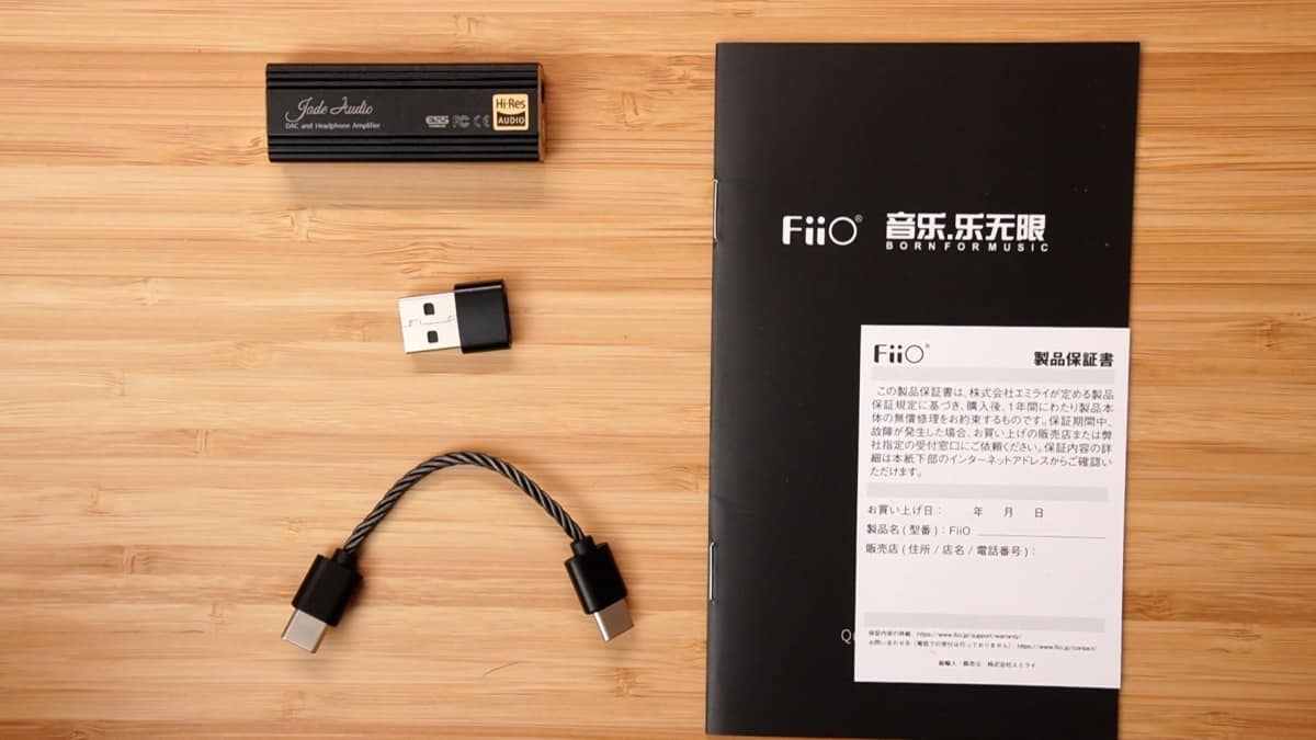 FiiO KA3 iPhone接続ケーブル付